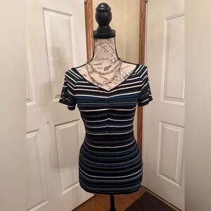 White House Black Market Multicolor Striped Shirt